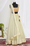 Buy_Neha Khullar_White Silk, Cotton, Net Embroidery, Tassels, Sequins Lehenga Set With Dupatta For Kids_at_Aza_Fashions