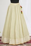 Buy_Neha Khullar_White Silk, Cotton, Net Embroidery, Tassels, Sequins Lehenga Set With Dupatta For Kids_Online_at_Aza_Fashions