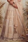 Buy_Niamh By Kriti_Gold Organza And Net Embroidery Pearls Sweetheart Neck Bridal Lehenga Set _Online_at_Aza_Fashions