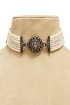 The Alchemy Studio_White Uncut Diamond Beaded Choker _Online_at_Aza_Fashions