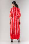 Shop_Nupur Kanoi_Red Crepe V Neck Shibori Draped Jumpsuit _at_Aza_Fashions