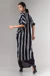 Buy_Nupur Kanoi_Black Crepe V Neck Shibori Maxi Dress  _Online_at_Aza_Fashions