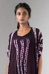 Nupur Kanoi_Purple Crepe Shibori Jacket With Draped Dress_Online_at_Aza_Fashions