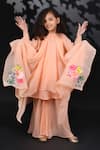 Buy_Nikasha_Peach Georgette Embroidery Tunic With Pants _at_Aza_Fashions