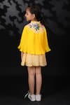 Shop_Nikasha_Yellow Pleated Cape Set With Dress _at_Aza_Fashions