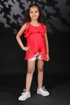 Buy_Nikasha_Pink Pleated Top For Girls_at_Aza_Fashions