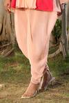 Shop_Nikasha_Peach Georgette V Neck Short Tunic And Dhoti Pant Set _Online_at_Aza_Fashions
