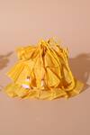 Buy_Nikasha_Yellow Tassels, Fringe Chanderi Tiered Potli Bag _at_Aza_Fashions