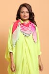Buy_Nikasha_Multi Color Embroidery Leheriya Print Scarf _at_Aza_Fashions