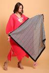 Shop_Nikasha_Black Tassels Cotton Printed Scarf _at_Aza_Fashions