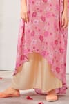 Namrata Lakhotia_Pink Crepe Embroidery Round Printed Kurta And Palazzo Set  _Online_at_Aza_Fashions