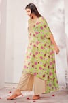 Shop_Namrata Lakhotia_Green Crepe Embroidery Round Printed Kurta And Palazzo Set  _at_Aza_Fashions