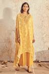 Buy_Namrata Lakhotia_Yellow Crepe Printed Kurta And Palazzo Set_at_Aza_Fashions