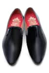 Shop_Kora By Nilesh Mitesh_Black Plain Handcrafted Loafers _at_Aza_Fashions