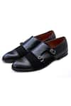 Buy_Kora By Nilesh Mitesh_Black Handcrafted Double Buckle Shoes _at_Aza_Fashions