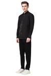 Buy_Noonoo_Black 100% Giza Cotton Embroidered Shirt _Online_at_Aza_Fashions