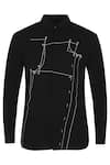 Shop_Noonoo_Black 100% Giza Cotton Embroidered Shirt _Online_at_Aza_Fashions