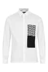 Shop_Noonoo_White Giza Cotton Printed Shirt_Online_at_Aza_Fashions