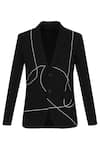 Shop_Noonoo_Black Wool Embroidered Blazer _Online_at_Aza_Fashions