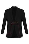 Shop_Noonoo_Black Wool Embroidered Blazer _Online_at_Aza_Fashions