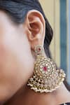 Buy_Anita Dongre_Gold Plated Crystal Kanchi Earrings_at_Aza_Fashions