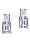Buy_DIOSA PARIS JEWELLERY_Silver Plated Swarovski Zirconia Stone Tiered Studs _at_Aza_Fashions