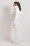 Buy_NoughtOne_White Polyester Shawl Lapel Jacket  _Online_at_Aza_Fashions