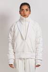 Buy_NoughtOne_White Polyester Shawl Lapel Jacket  _at_Aza_Fashions