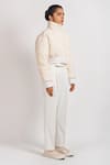 NoughtOne_White Polyester High Neck Quilted Puffer Oversize Jacket  _Online_at_Aza_Fashions