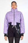 Buy_NoughtOne_Purple Polyester High Neck Quilted Puffer Oversize Jacket  _at_Aza_Fashions