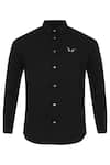 Shop_Noonoo_Black 100% Giza Cotton Embroidered Shirt _Online_at_Aza_Fashions