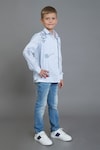 Noonoo_Blue Striped Embroidered Shirt _Online_at_Aza_Fashions