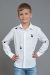Shop_Noonoo_White Embroidered Shirt For Boys_Online_at_Aza_Fashions