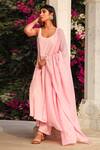 Gulabo Jaipur_Pink Panelled Anarkali Set_Online_at_Aza_Fashions