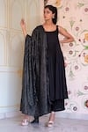 Buy_Gulabo Jaipur_Black Cotton Rayon Scoop Neck Panelled Anarkali Set _Online_at_Aza_Fashions