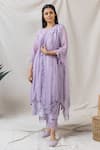 Buy_Naaz By Noor_Purple Cotton, Organza, Silk Chanderi Embroidered Kurta Set _at_Aza_Fashions