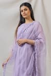 Buy_Naaz By Noor_Purple Cotton, Organza, Silk Chanderi Embroidered Kurta Set _Online_at_Aza_Fashions