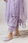 Shop_Naaz By Noor_Purple Cotton, Organza, Silk Chanderi Embroidered Kurta Set _Online_at_Aza_Fashions
