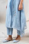Buy_Naaz By Noor_Blue Silk, Cotton, Chanderi Embroidered Kurta And Pant Set_Online_at_Aza_Fashions