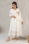 Buy_Naaz By Noor_White Silk, Cotton, Chanderi Embroidered Kurta Set_at_Aza_Fashions