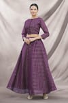 Buy_Nazaakat by Samara Singh_Purple Chanderi Skirt Set _at_Aza_Fashions