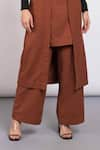 Notebook_Brown Wool Mix High Waist Palazzo _Online_at_Aza_Fashions