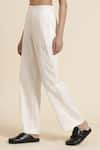 Genes Lecoanet Hemant_White Global Organic Textile Standard Certified Cotton Lecia Trousers  _Online_at_Aza_Fashions