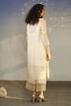 Shop_Neha Poddar_White Kurta Organza Pant Silk Dupatta Net Round Set _at_Aza_Fashions