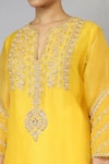 Buy Neha Poddar Yellow Kurta Organza Pant Silk Round Embroidered And Set Online at Aza Fashions Buy_Neha Poddar_Yellow Kurta Organza Pant Silk Round Embroidered And Set _Online_at_Aza_Fashions