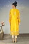 Shop_Neha Poddar_Yellow Kurta And Pant Silk Dupatta Organza Round Set _at_Aza_Fashions