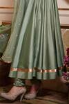 Buy_Sahil Kochhar_Green Chanderi, Lurex, Organza 26gm, Soft Net Floral Embroidered Anarkali Set_Online_at_Aza_Fashions