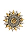 Buy_Noor_Gold Plated Floral Adjustable Ring _Online_at_Aza_Fashions