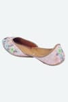 Shop_NR BY NIDHI RATHI_Peach Embroidered Floral Juttis _Online_at_Aza_Fashions