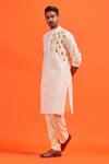 Shop_Diyarajvvir_Yellow Cotton Silk Acrylic And Thread Mix Embroidered Kurta _at_Aza_Fashions
